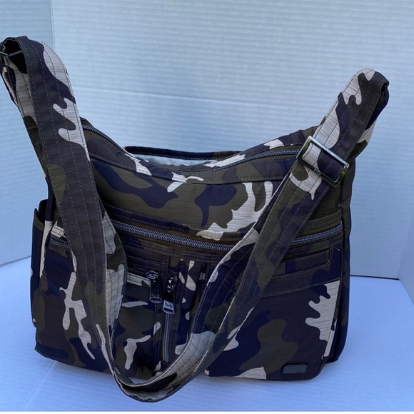 Lug bag crossbody Gray and Black Messenger Bag with Camouflage Design - Picture 1 of 4